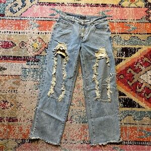 Prettylittlething vintage wash baggy jeans size 6